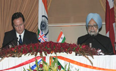 The Indian and UK PMs at a press meet